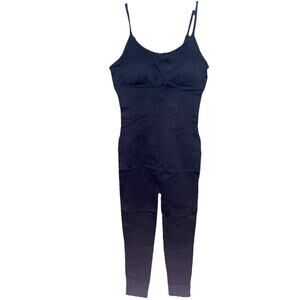 Women’s Seamless Spaghetti Strap Yoga Workout Gym Leggings Padded Bra Jumpsuit M